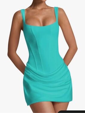 Hello Molly Turquoise Mini Dress